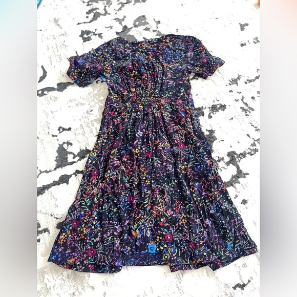 Maeve Anthropologie cheetah floral midi wrap dress Leopard 8 P - Picture 6 of 10